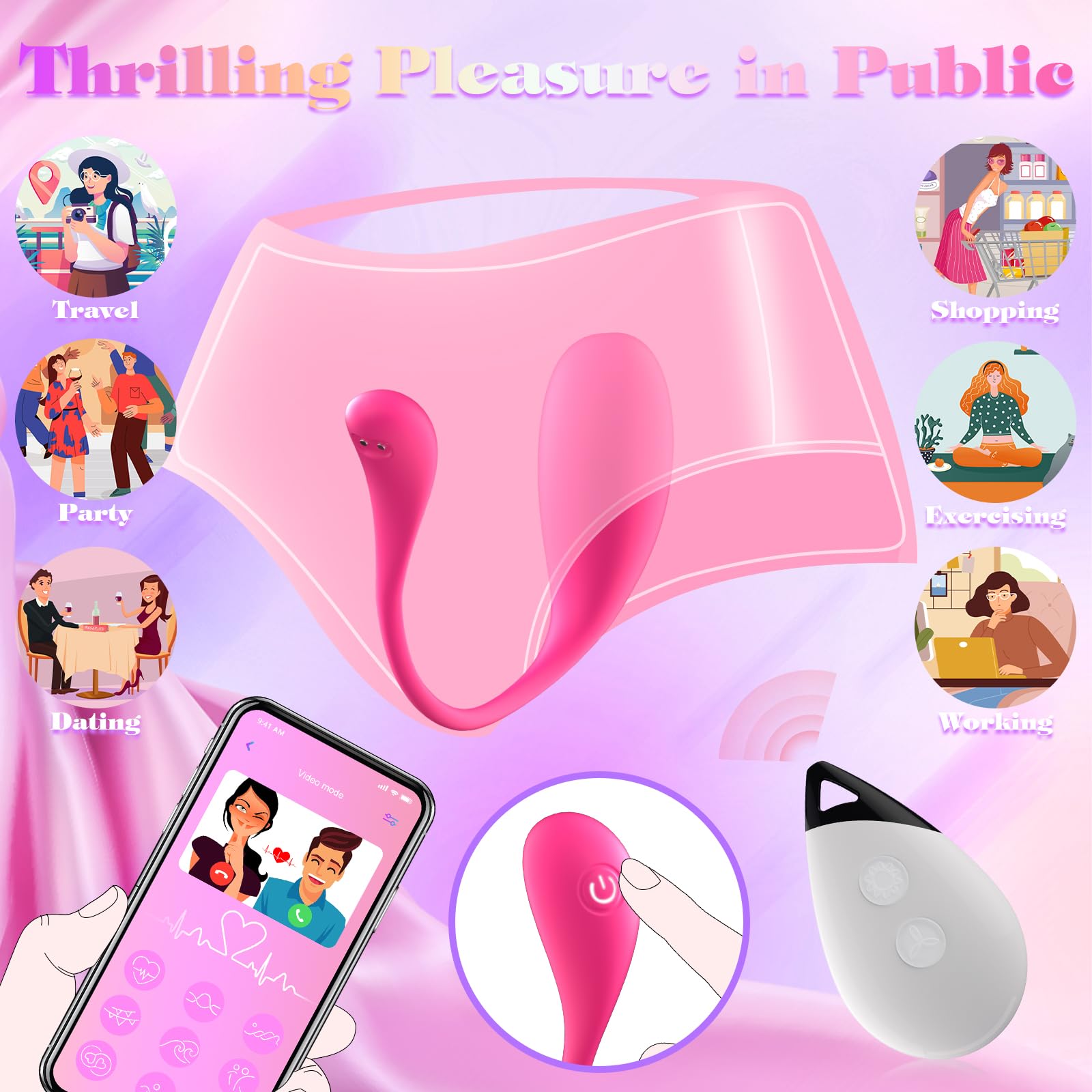 HIVEFUN Vibratore Donna Sex Toys, Vibratoreper Donna Piccolo Professionale Wireless Clotoride Comando a Distanza, Ovetto Vibrante con Telecomando Vibratori Sex Toy Realistico Mini Vibratore
