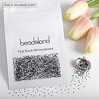 Vista 314 de Beadsland Diamantes de imitación de cristal con parte trasera plana, gemas redondas para arte de uñas y manualidades, pegamento fijo, violeta