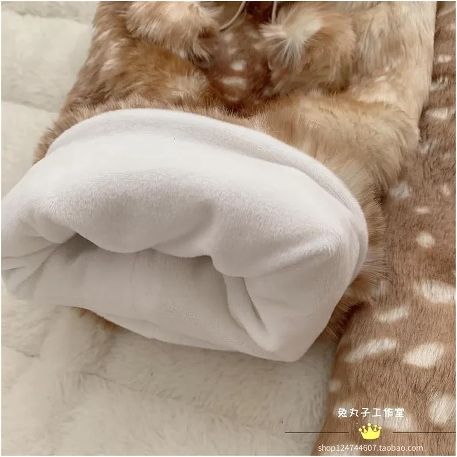 Fuzzy Leg Warmers Warm Calf Cover Women's Sweet Cool Deer Pattern Plush Leg Warmers Student Thigh High Socks