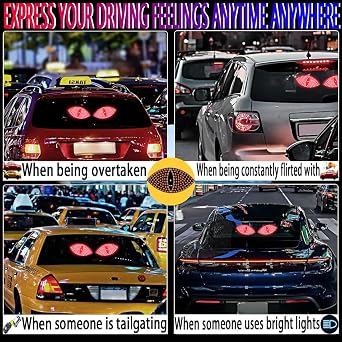 Car Interior Light,Devil Eyes Light for Windshield,Led Devil Eyes Light,Devil's Expression Car Light,LED Demon Eye Lights Front Back Windshield,Devil Eyes Led Lights for Car Back Window (Red)