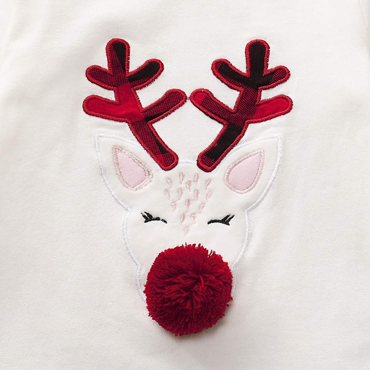 XFGLCK 2-7T Little Kids Baby Girl Christmas Clothes Outfit Long Sleeve Reindeer Print Shirt Tops +Plaid Pants Sets