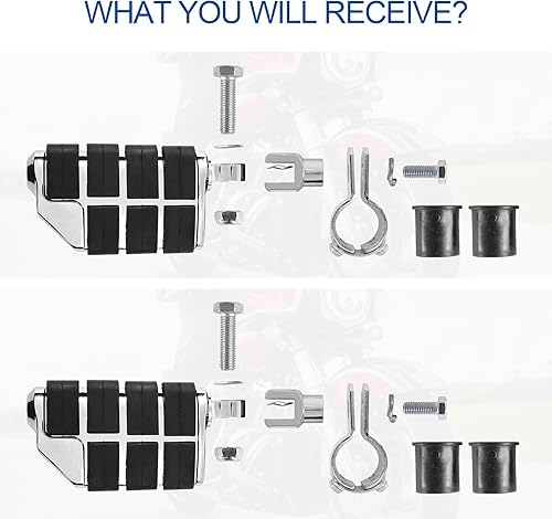 Miniatura 6 de Estriberas para motocicleta, barra de choque, reposapiés para Harley Touring Electra Street Glide Road King Sportster Kawasaki 1 14 pulgadas (1.260