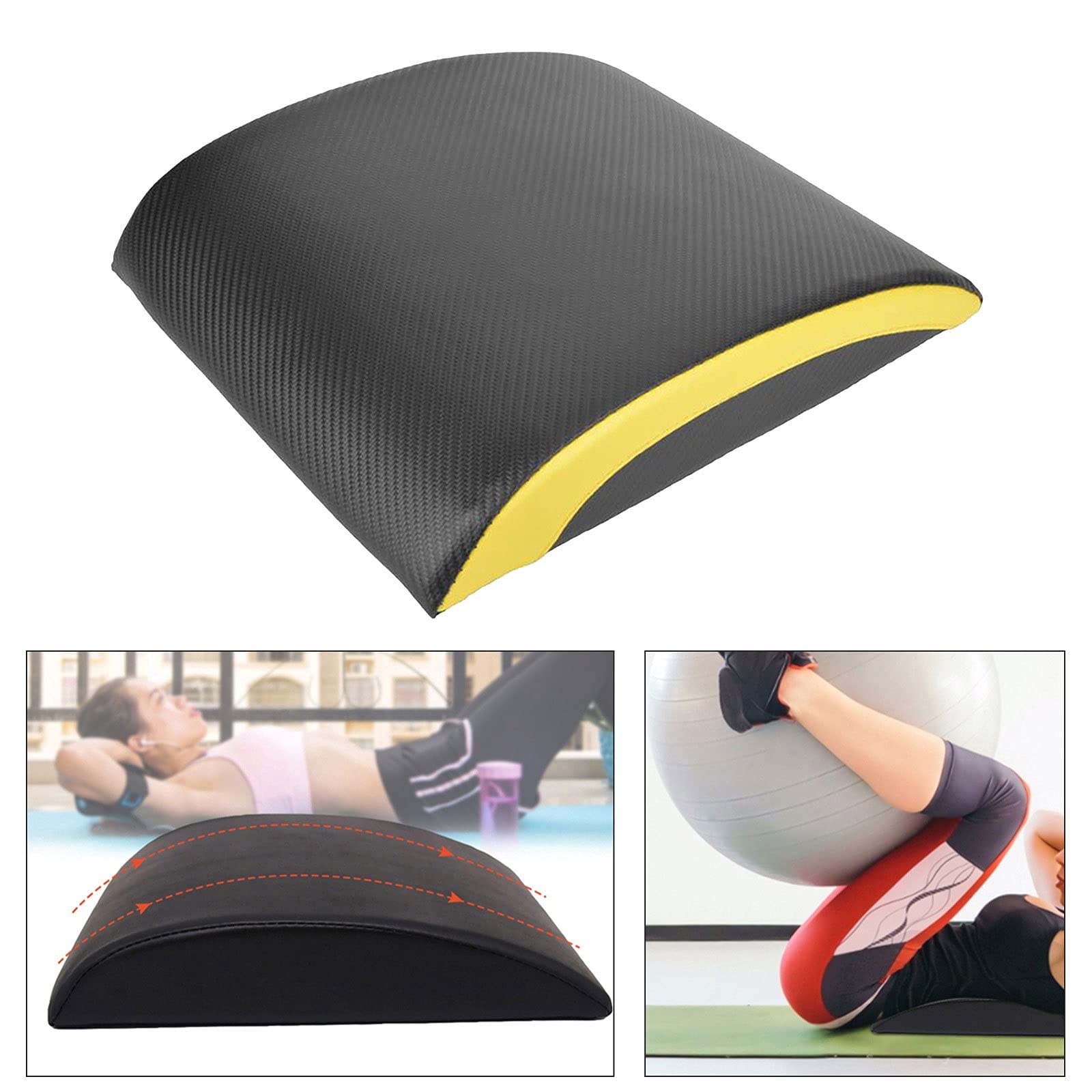 DieffematicYJD Mata do jogi Ćwiczenie czarne 1 ab mat, siłownia i trening, joga trener asystenta mata, treningi Motion Ab Pad