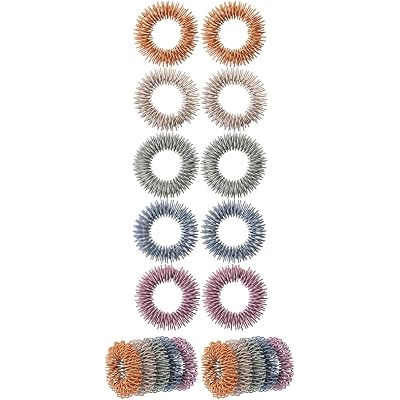 Mr. Pen- Spiky Sensory Rings, 10 Pack, Morandi, Stress Relief Fidget Sensory Toys, Fidget Ring for Anxiety, Massager, Individuals with BFRB, ADHD and Attention Disorder