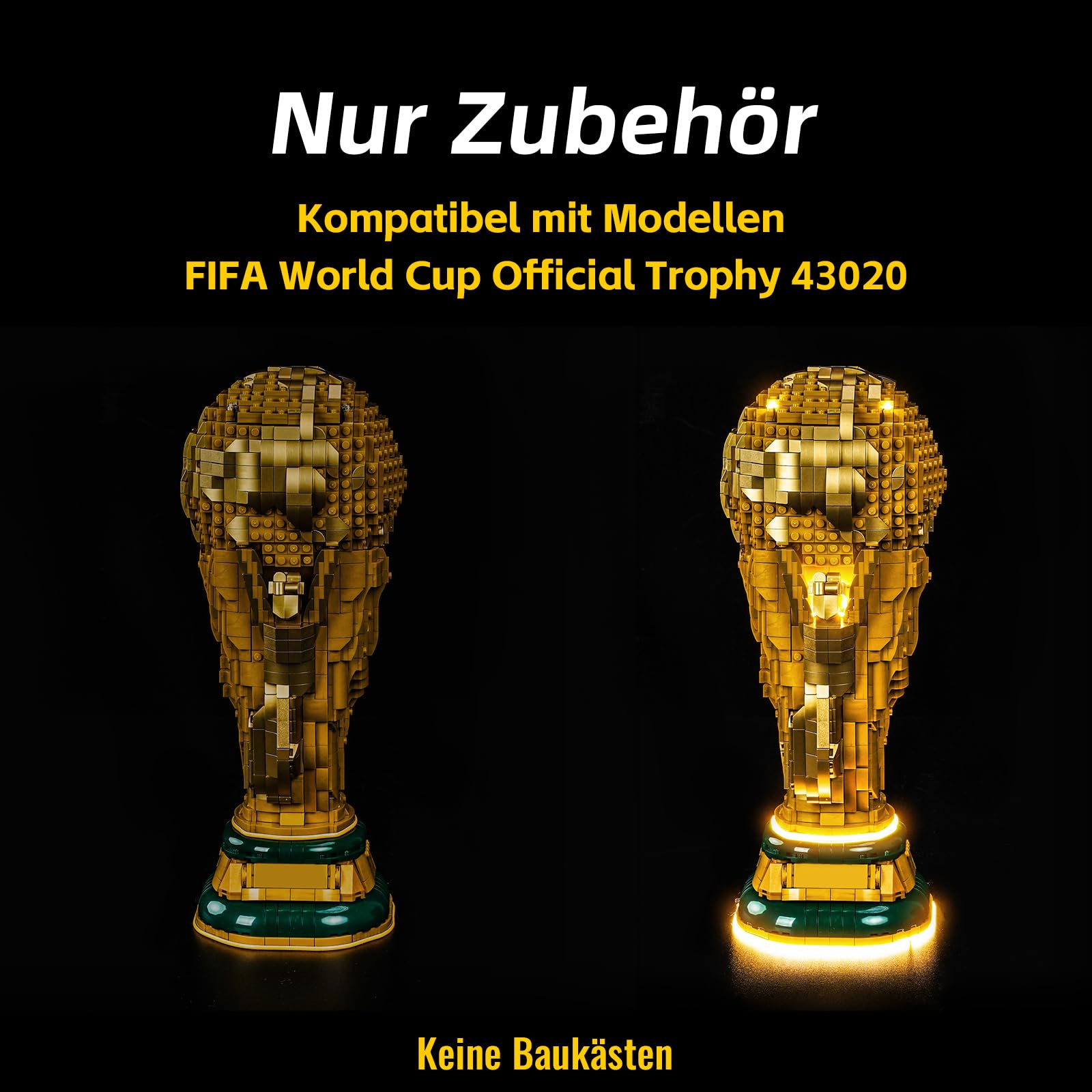 Set di luci a LED compatibile con Lego FIFA World Cup Official Trophy 43020 (non un modello), set di illuminazione decorativa compatibile con Lego 43020 FIFA World Cup Official Trophy