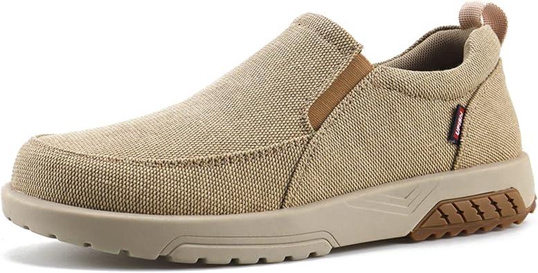 UPIShi Mens Slip On Arch Support Loafers Casual Orthopedic Plantar Fasciitis Relief Non Slip Canvas Comfortable Walking Shoes