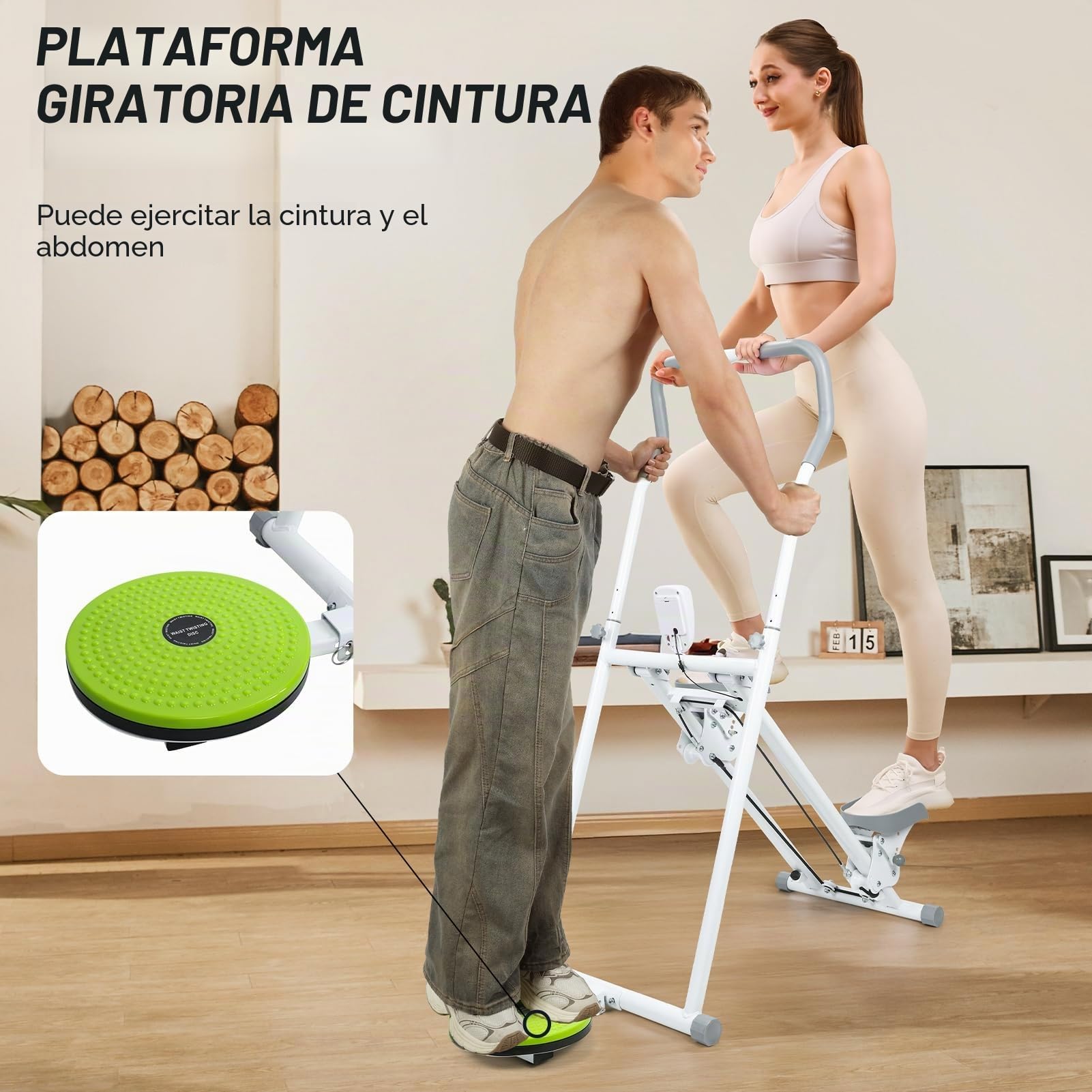 Máquina escaladora vertical de entrenamiento de cuerpo completo para gimnasio en casa, diseño compacto plegable con rango de escalones extendido, manubrio ajustable para ejercicio en