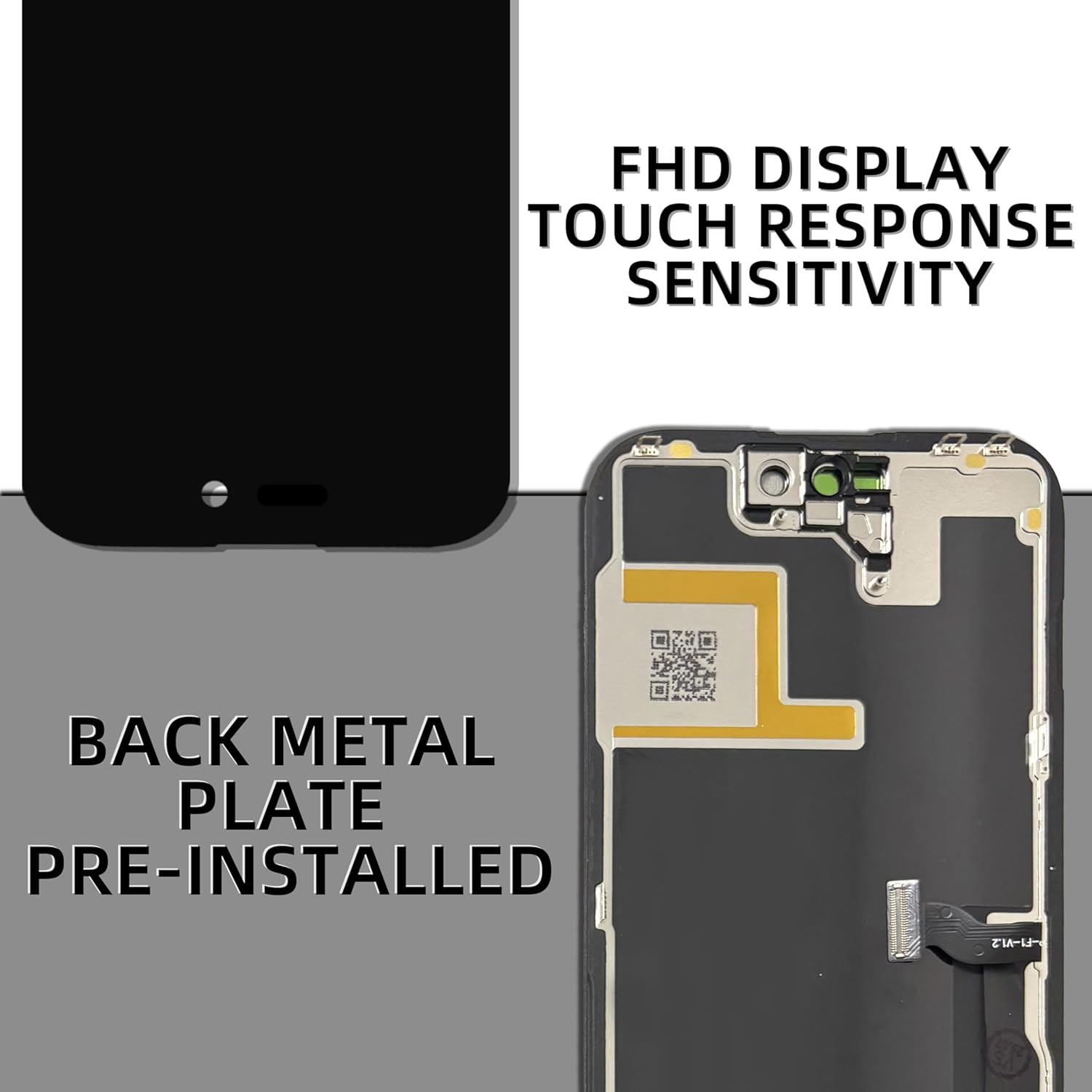 for iPhone 14 Pro 6.1" LCD Screen Replacement Kit with 3D Touch Digitizer Assembly | Repair Tools & Screen Protector Kit Includes Adhesive & Tools (Model A2650, A2889, A2892, A2891, A2890)