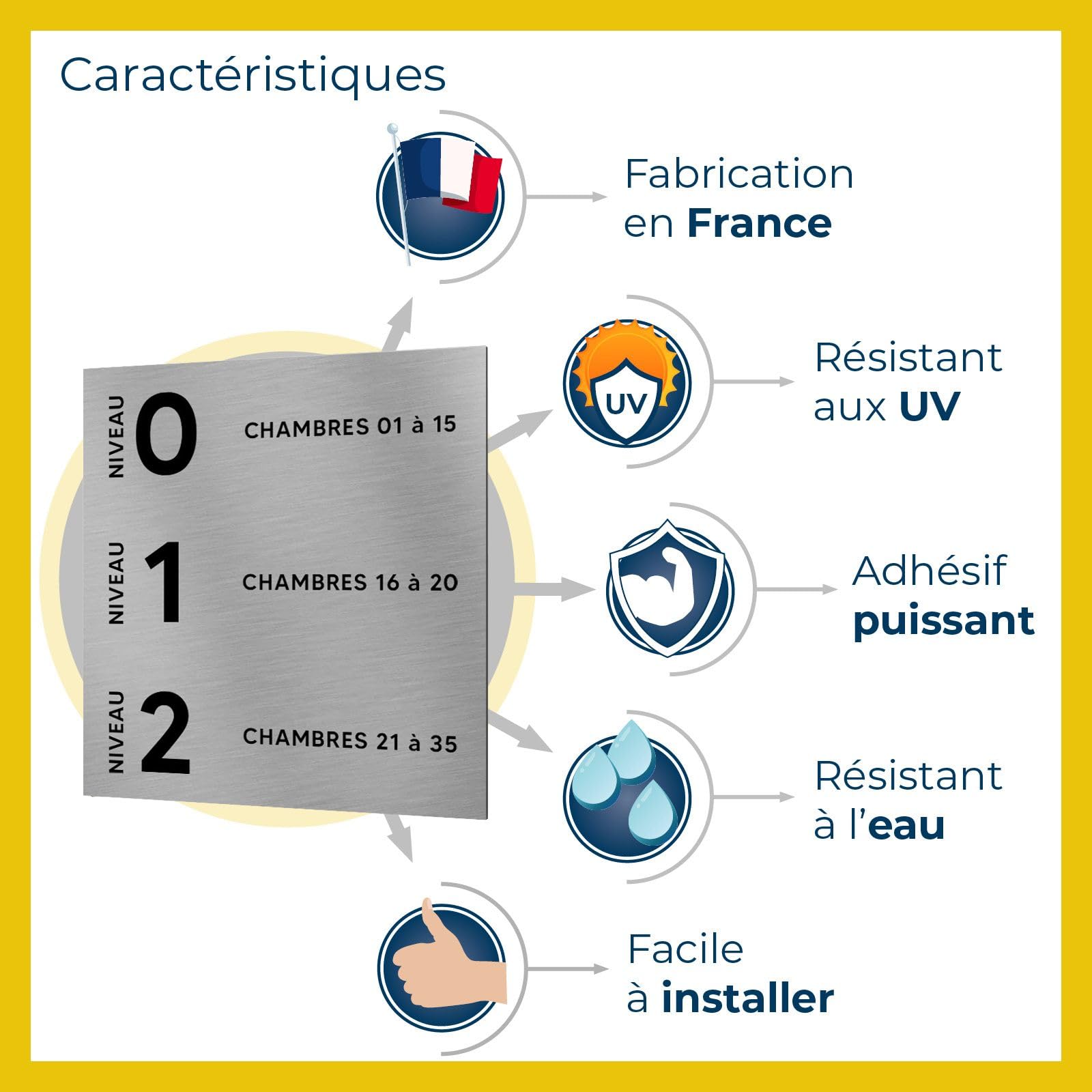 DECOHO - Pictogramme format 20 cm x 20 cm en Dibond Aluminium brossé - Modèle Livraison - Argent