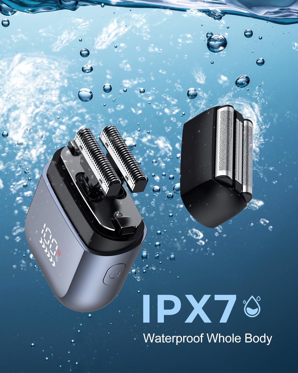Afeitadoras de papel de aluminio para hombres, mini maquinillas de afeitar eléctricas para afeitado cercano con 3 cabezales de hoja flotantes de alta velocidad, USB C rápida recargable, IPX7 4
