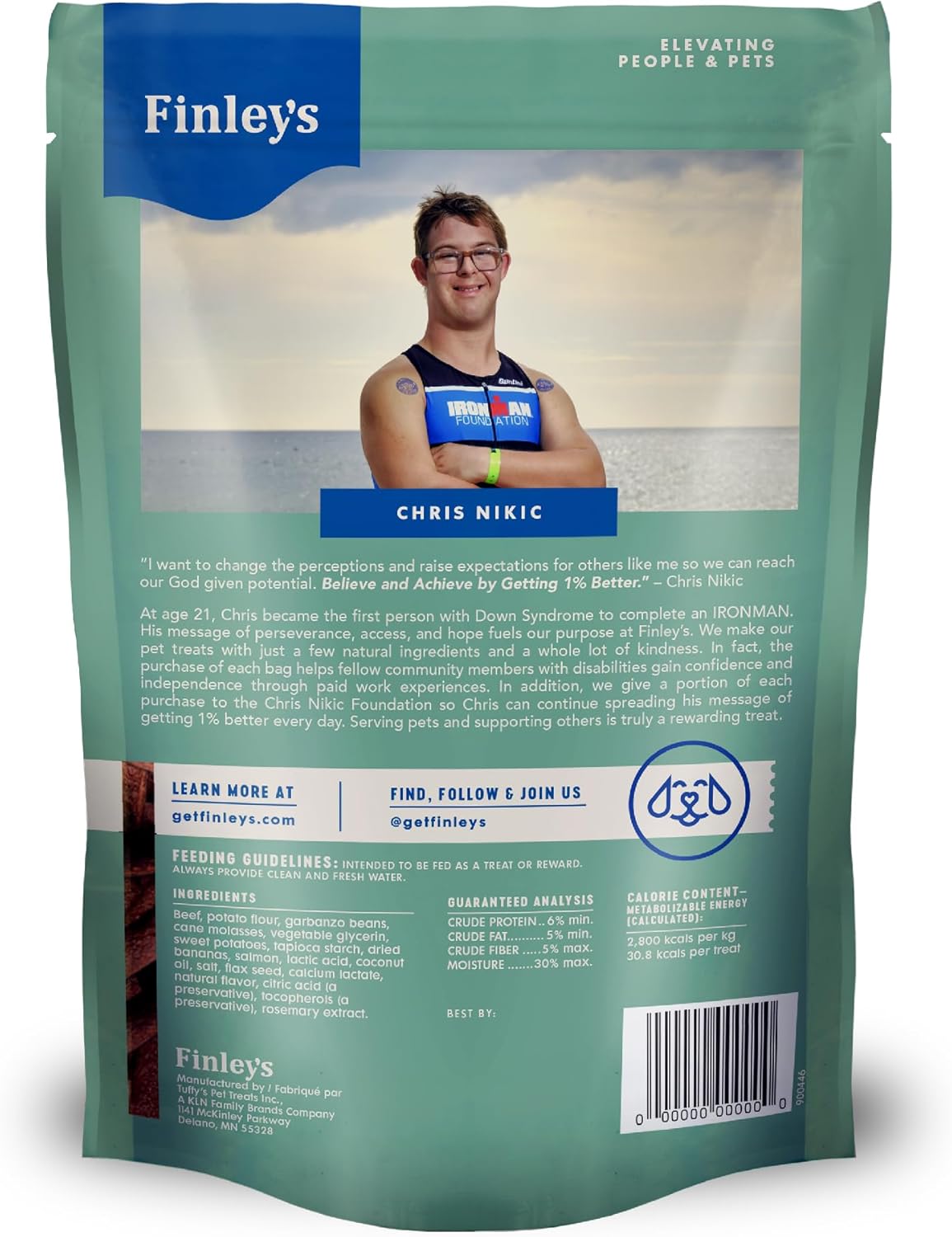 Finley's Beef & Salmon Meaty Sticks, Limited Ingredient Chicken-Free Dog Treats with Real Meat, 12oz, 6 Pack