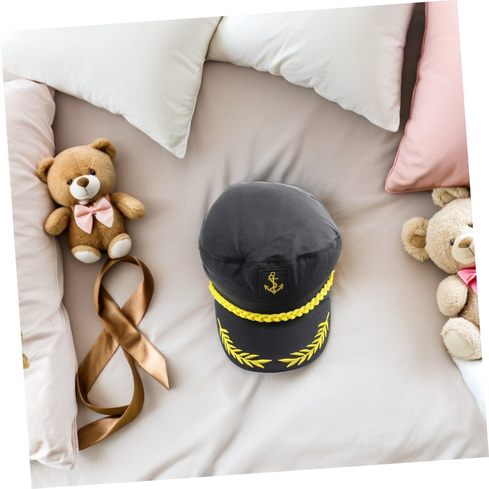 TOYANDONA 4 Stück Teiliges Kapitänsmützen für Damen Herren Leichte Atmungsaktive Matrosenhüte in Schwarz Weiß für Hochzeit Cosplay Yacht Strandpartys Bequem und Sonnenschützend