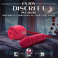 Vista 8 de Consolador vibrador juguetes sexuales para mujeres, juguete sexual MOOLIGIRL Rose con vibradores de punto G de empuje y 10 modos de succión