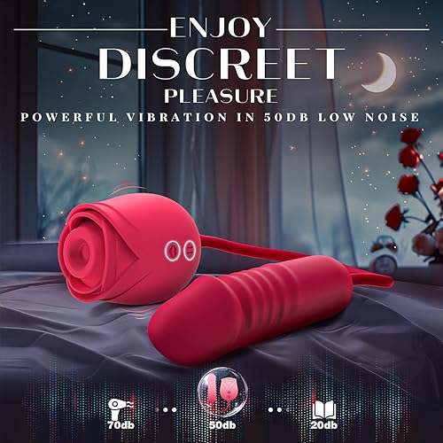 Miniatura 8 de Juguetes sexuales de rosa para mujeres  Vibrador de juguete de rosa para adultos con consolador de empuje para mujeres parejas estimulador sexual de