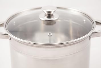 16 quart Stock Pot with Glass Lid, Silver