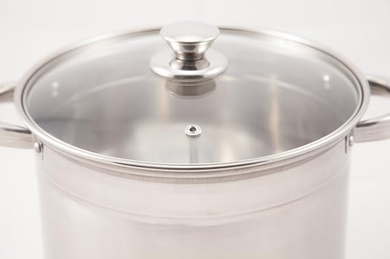 16 quart Stock Pot with Glass Lid, Silver
