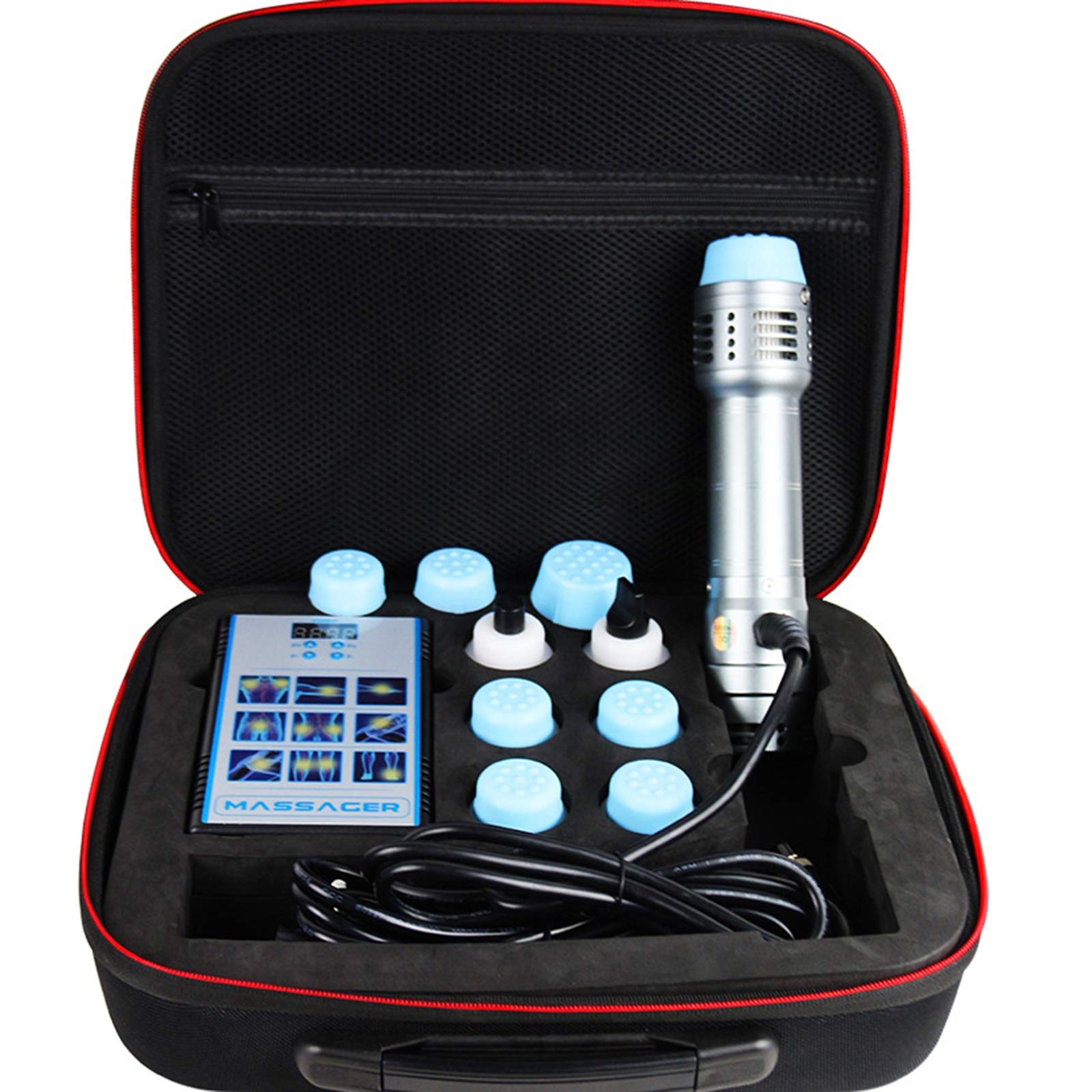 ED Shockwave Therapy Machine Body Massager Anti-Cellulite Machine Pain Relief Shockwave Physiotherapy Instrument with 7 Different Massage Heads