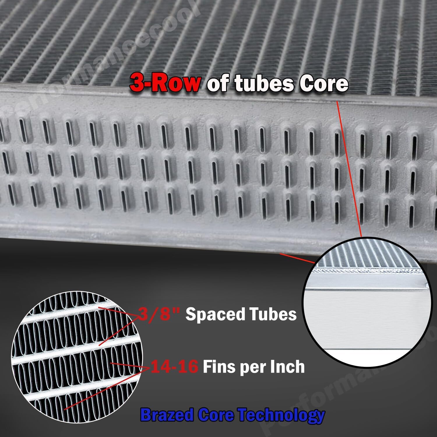 3 Row All Aluminum Radiator for 1967-1979 Chevy GMC C/K C10 C20 C30 K10 K20 K30 P10 P20 P30 Blazer Pickup Truck