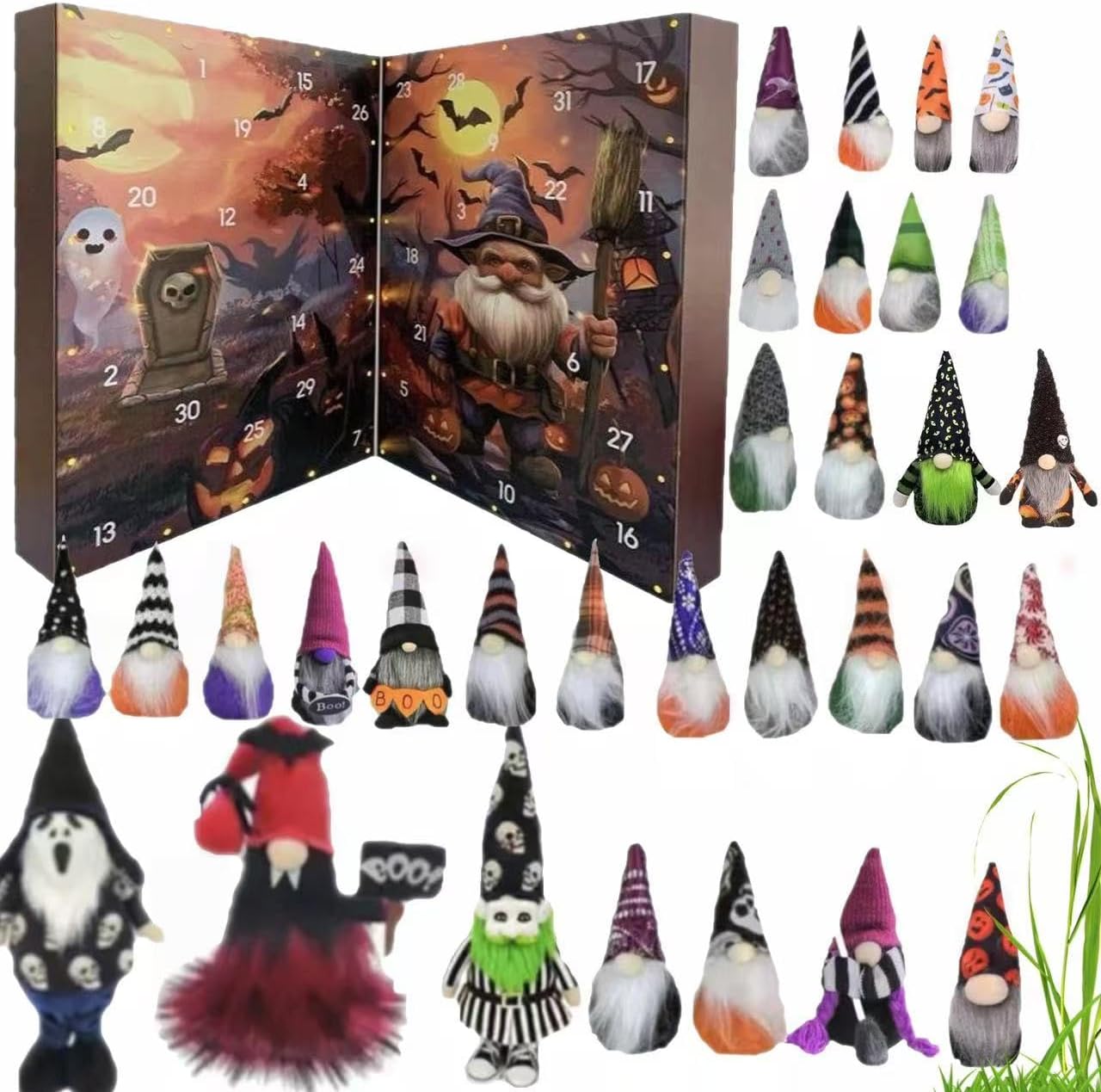 Halloween Gnome Countdown Calendar 2025 Halloween Advent Calendar With 31 Gnomes Gnome Advent Calendar Decoration