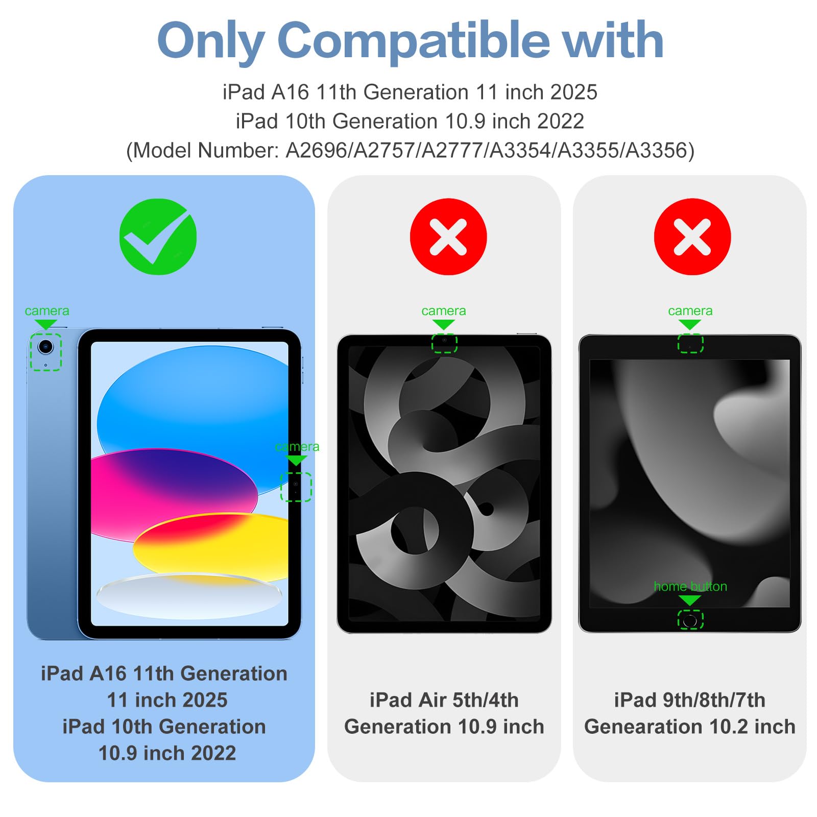 Wenlaty Compatible with iPad (A16) 11th Generation Case 11 Inch 2025, for iPad 10th Generation Case 10.9 Inch 2022 with Pencil Holder, Trifold Stand Protective Cover, Auto Wake/Sleep, Watermelon Pink: BerryPurple