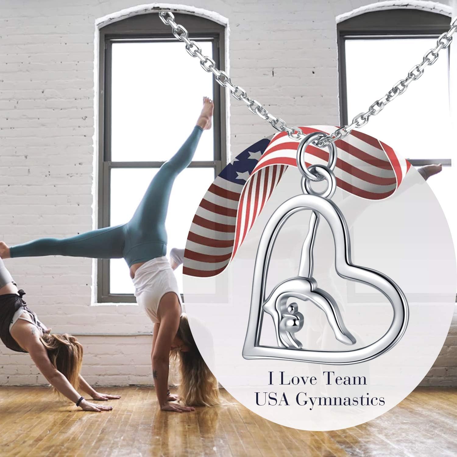 Gymnastics Gifts for Women Gymnast Necklace 925 Sterling Silver Gymnastics Fashion Jewelry Pendant Birthday - Image 4