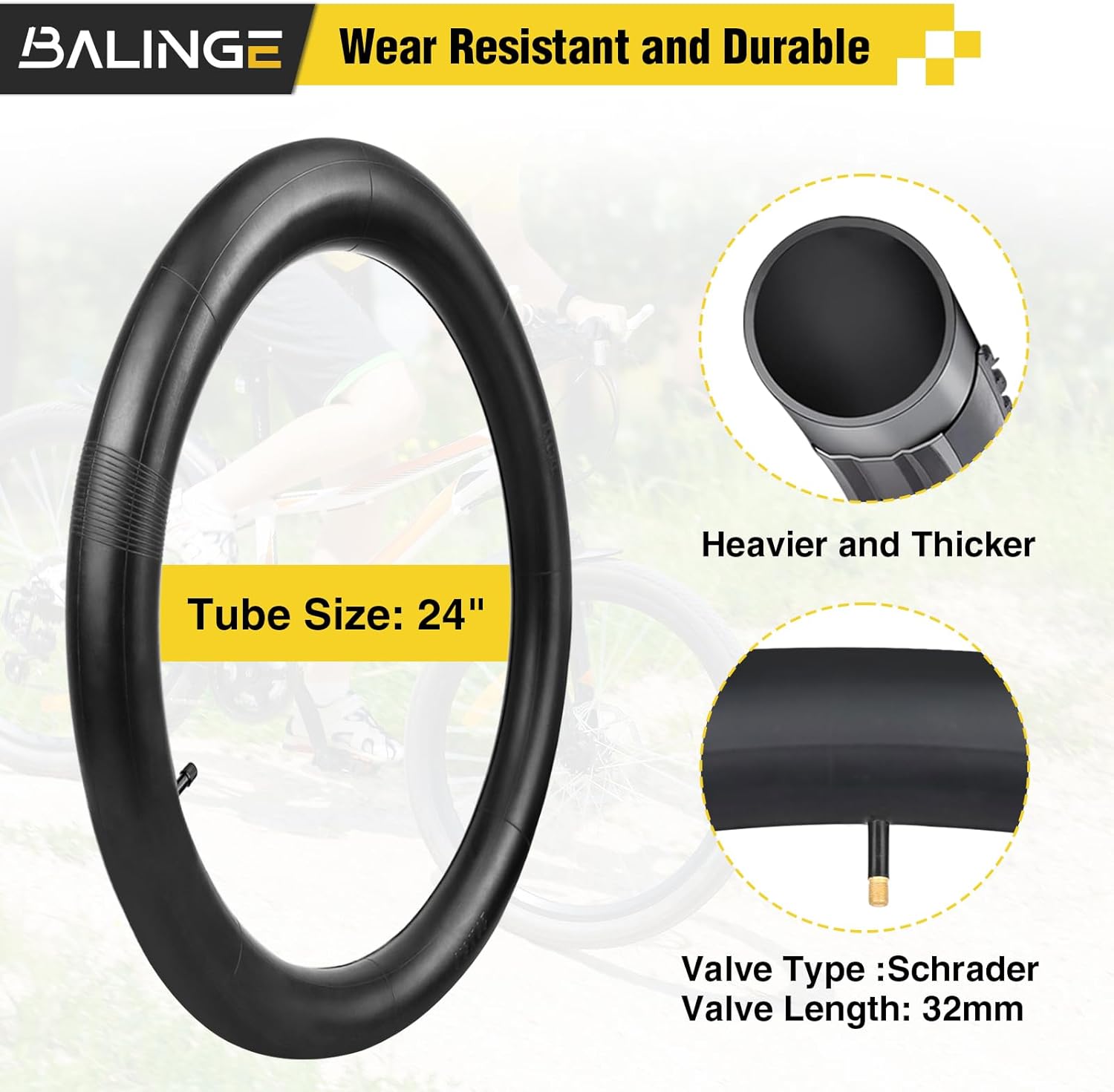 20/24/26/27.5/29x2.125 Mountain Bike Foldable Tires Heavy Duty Anti Slip Tread Compatible with 20/24/26/27.5/29 x 2.0/2.125/2.15/2.10 Compatible for Street & Off-Road Riding