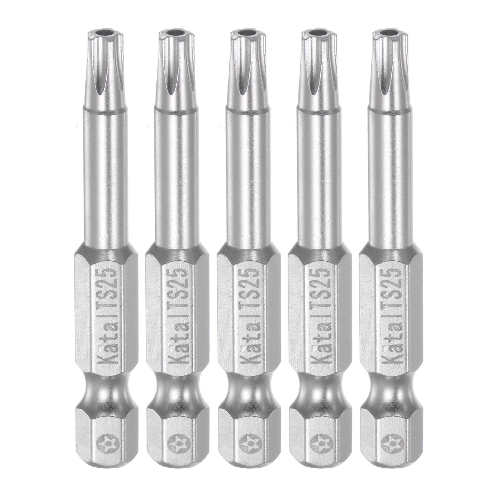 Generic 5pcs TS25 Magnetic Security Star 5 Point Screwdriver Bit 1/4" Hex Shank 2" Length