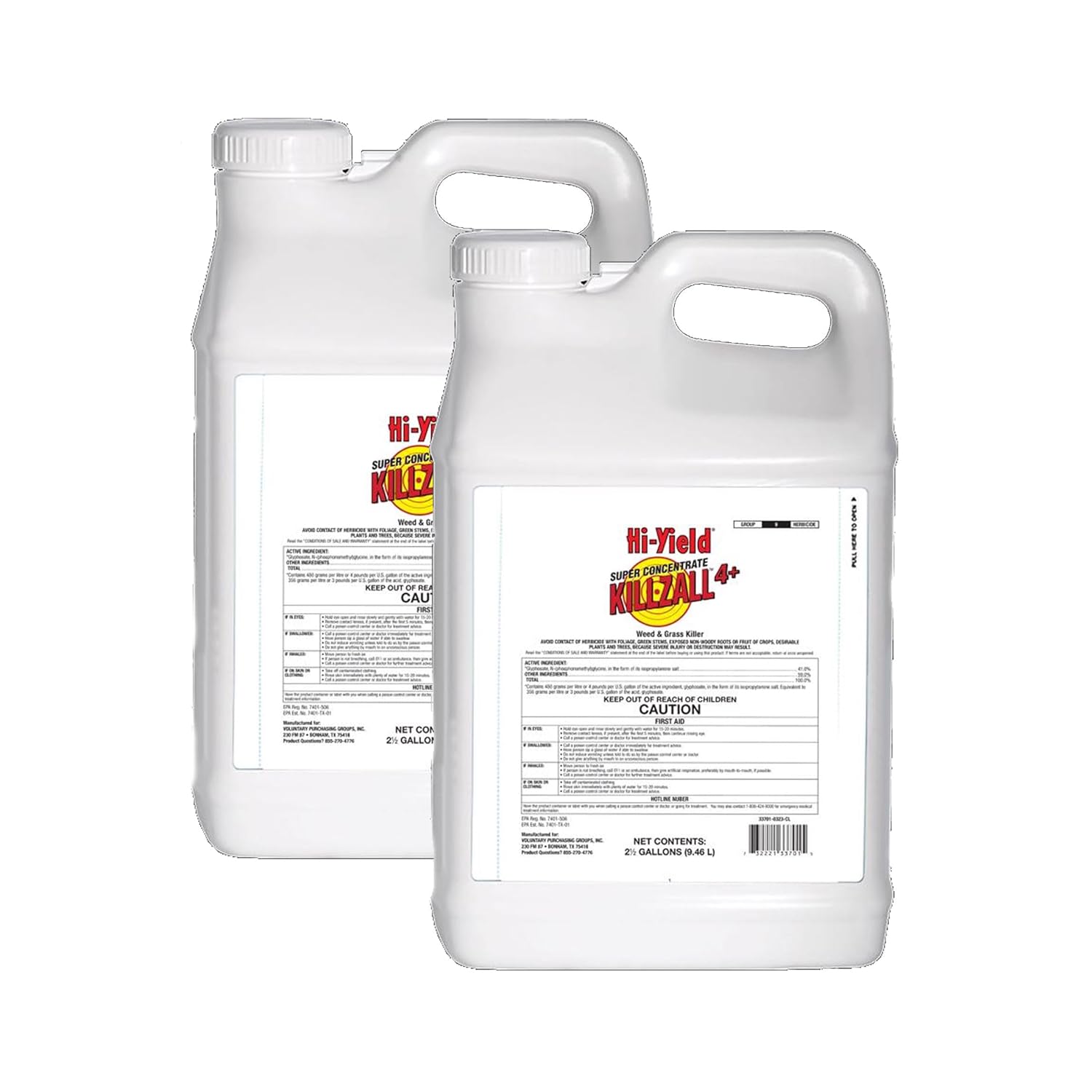 Hiyield Super Concentrate Killzall II, 33701, 2.5 gallons, for Flower Beds Buildings, Driveways, Sidewalks, 2-Pack