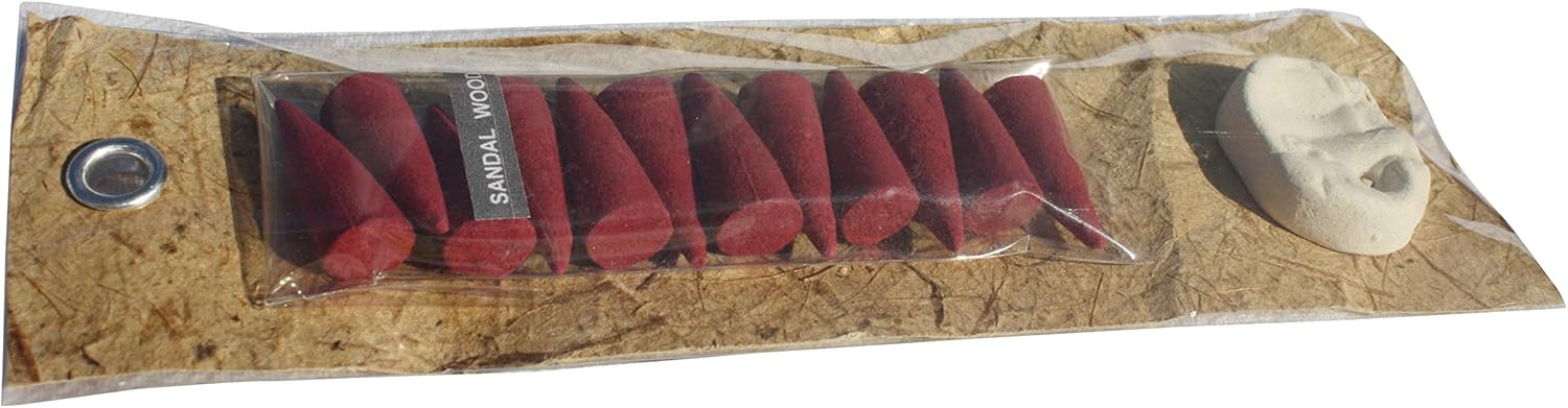 Full Funk Natural Fragrant Scent Incense Cones Gift Pack of 12 inc Ceramic Holder, Rose