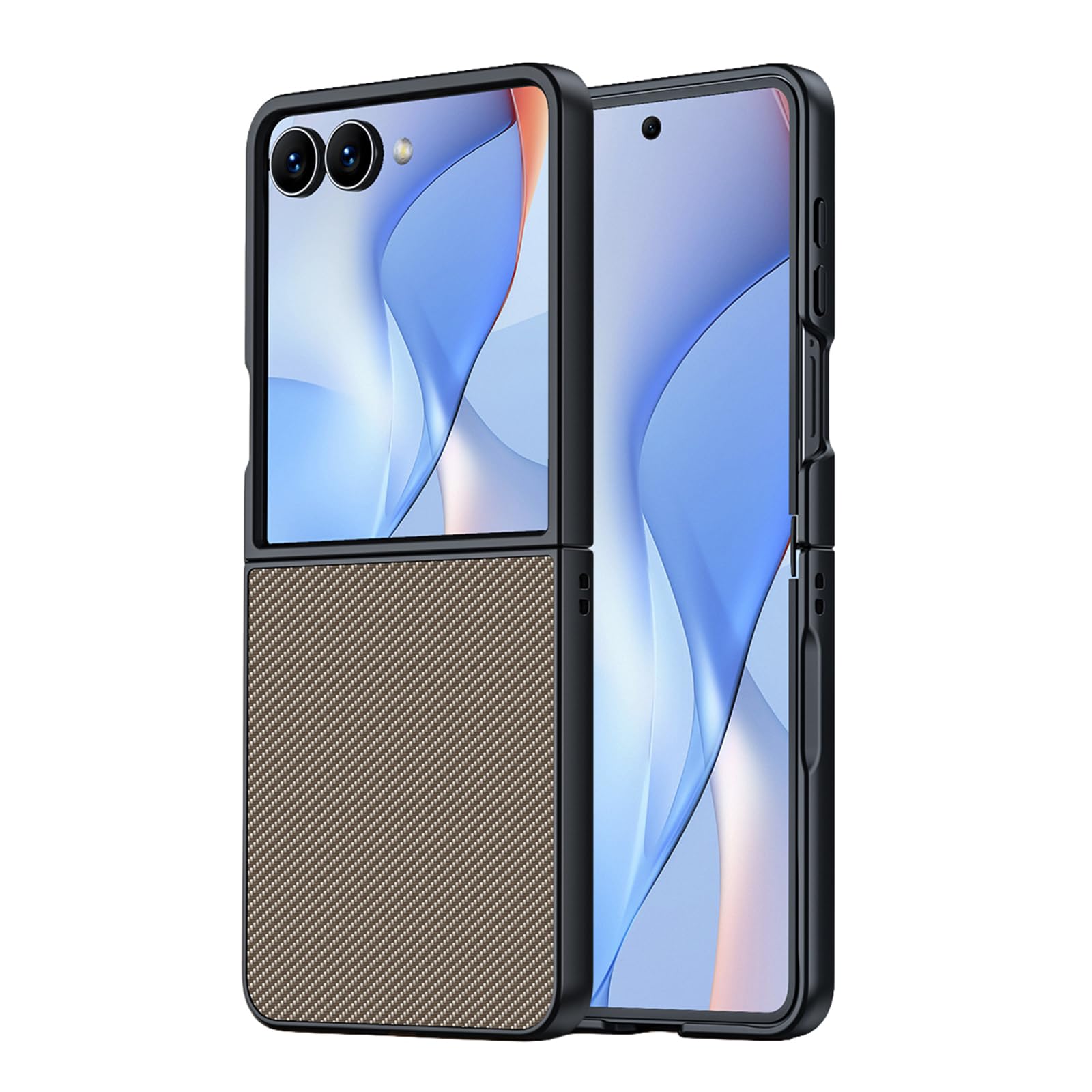 Cienkie etui do Samsung Galaxy Z Flip 8, wzór skóry z włókna węglowego