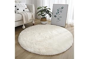 Fluffy White 6x6 Round Shag Rug: Comfort and Style for Every Space
