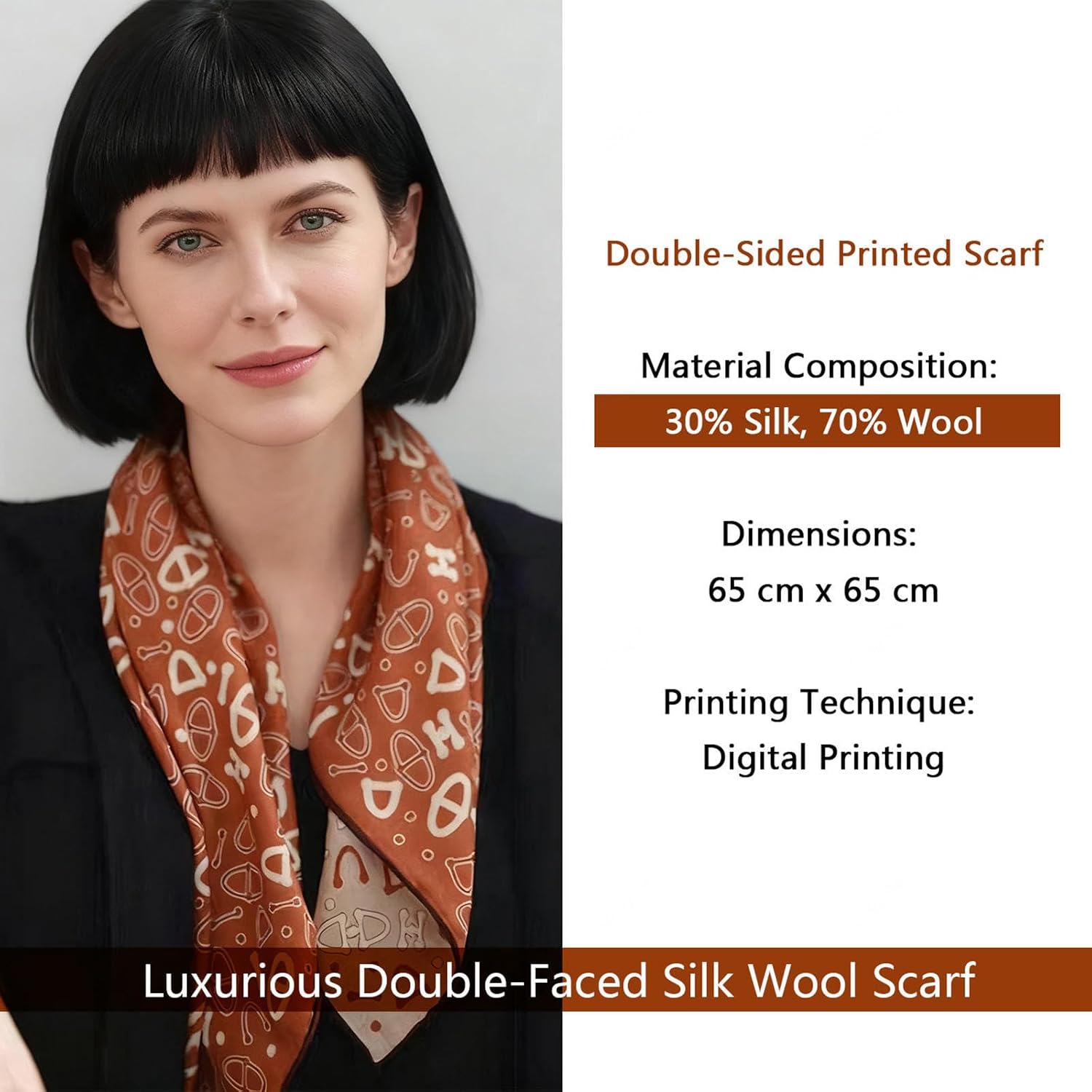 YUANZHOU Wool Silk Blend Scarf 30% Silk&70% Wool Used In All Seasons Soft Natural Neck Scarf For Women,Woman of God Gifts image 2