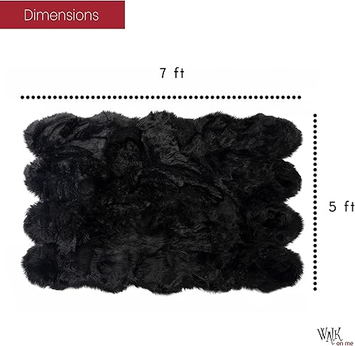 Miniatura 35 de Alfombra de piel sintética suave y sedosa, 2 x 6 pies, color negro, esponjosa, para sala de estar, dormitorio, habitación de los niños o guardería