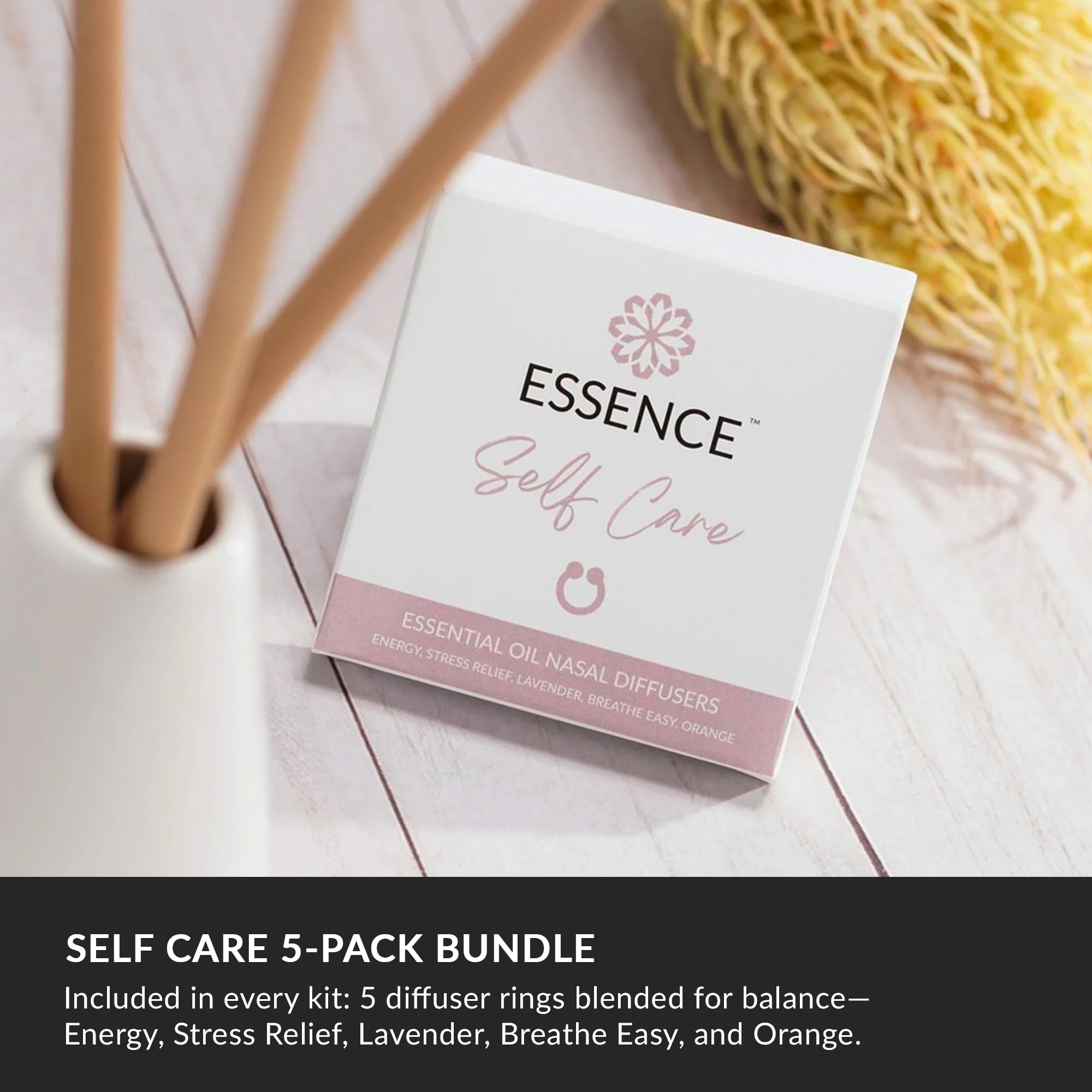 Essence Kit da viaggio | Kit essenziale da viaggio e kit di articoli da toeletta da viaggio | Confezione da 5 anelli diffusori nasali, maschera per dormire, lozione e kit igienico | Kit da toilette da