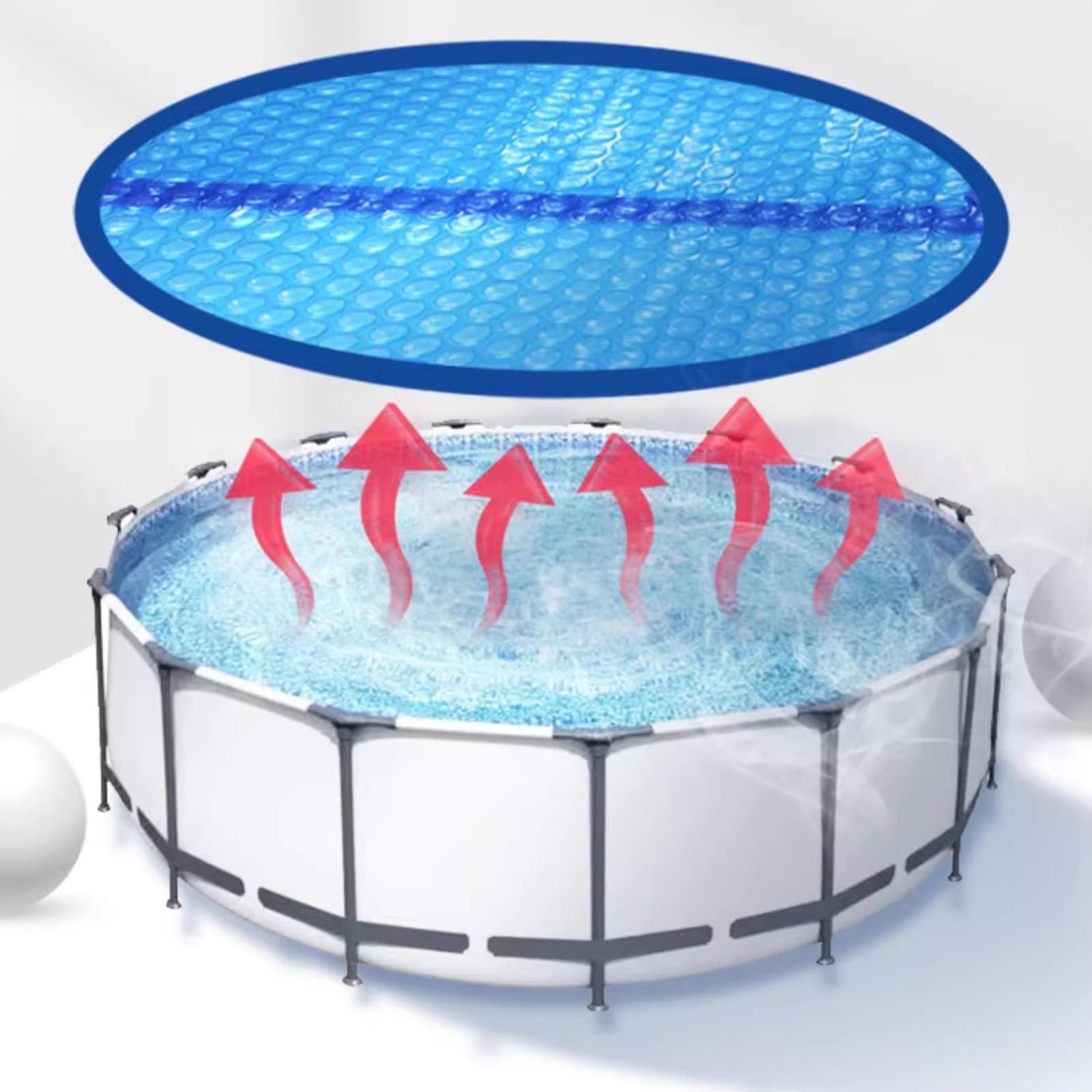 IEOWY Solar Pool Cover Thermal Blanket for Above Ground and Inground Pools