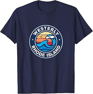 Westerly Rhode Island RI Vintage Nautical Waves Design T-Shirt