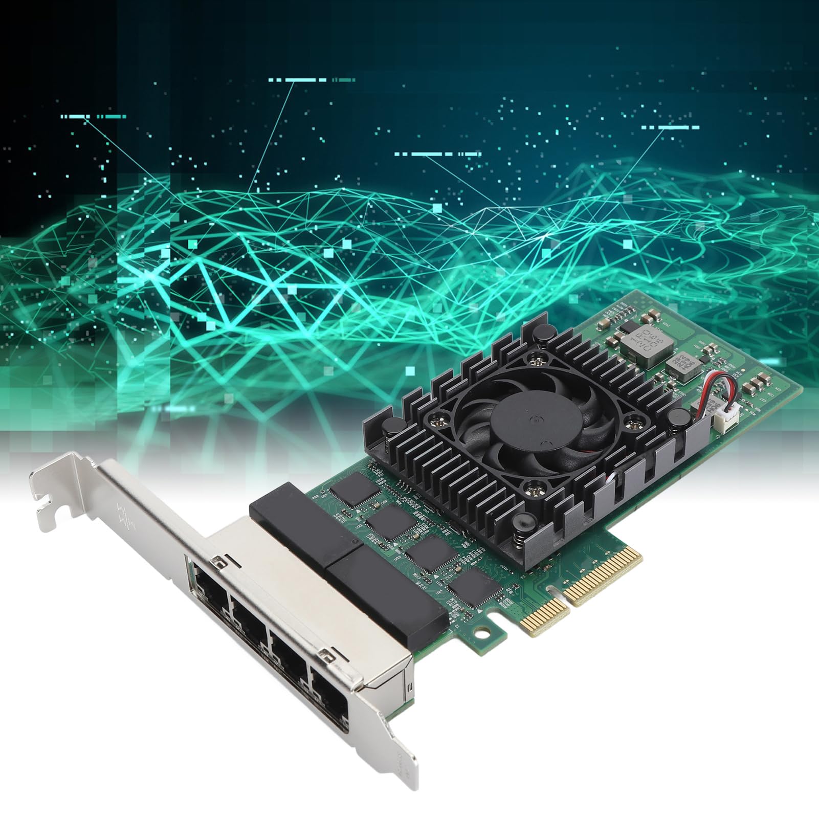 Scheda di Rete PCIE a 4 Porte, Scheda di Rete PCIE Ad Alta velocità 100/1000/2500Mbps 2,5G Adattatore per Scheda di Rete Gigabit PCIE per Chip I210