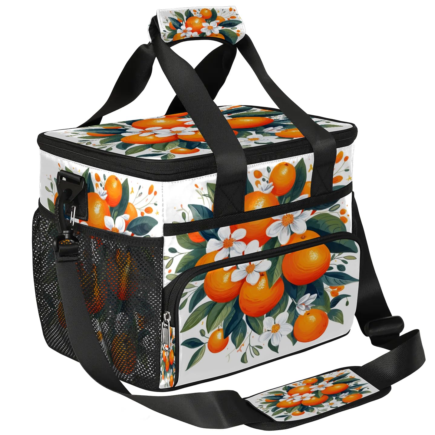 Große Lunchtasche mit Obstblumen, für Erwachsene, Herren, Damen, Kinder, Mädchen, Jungen, isolierte Lunchbox, Kühltasche, Kühltasche, Kühltasche, Kühltasche, Kühltasche für Arbeit, Picknick, Grillen