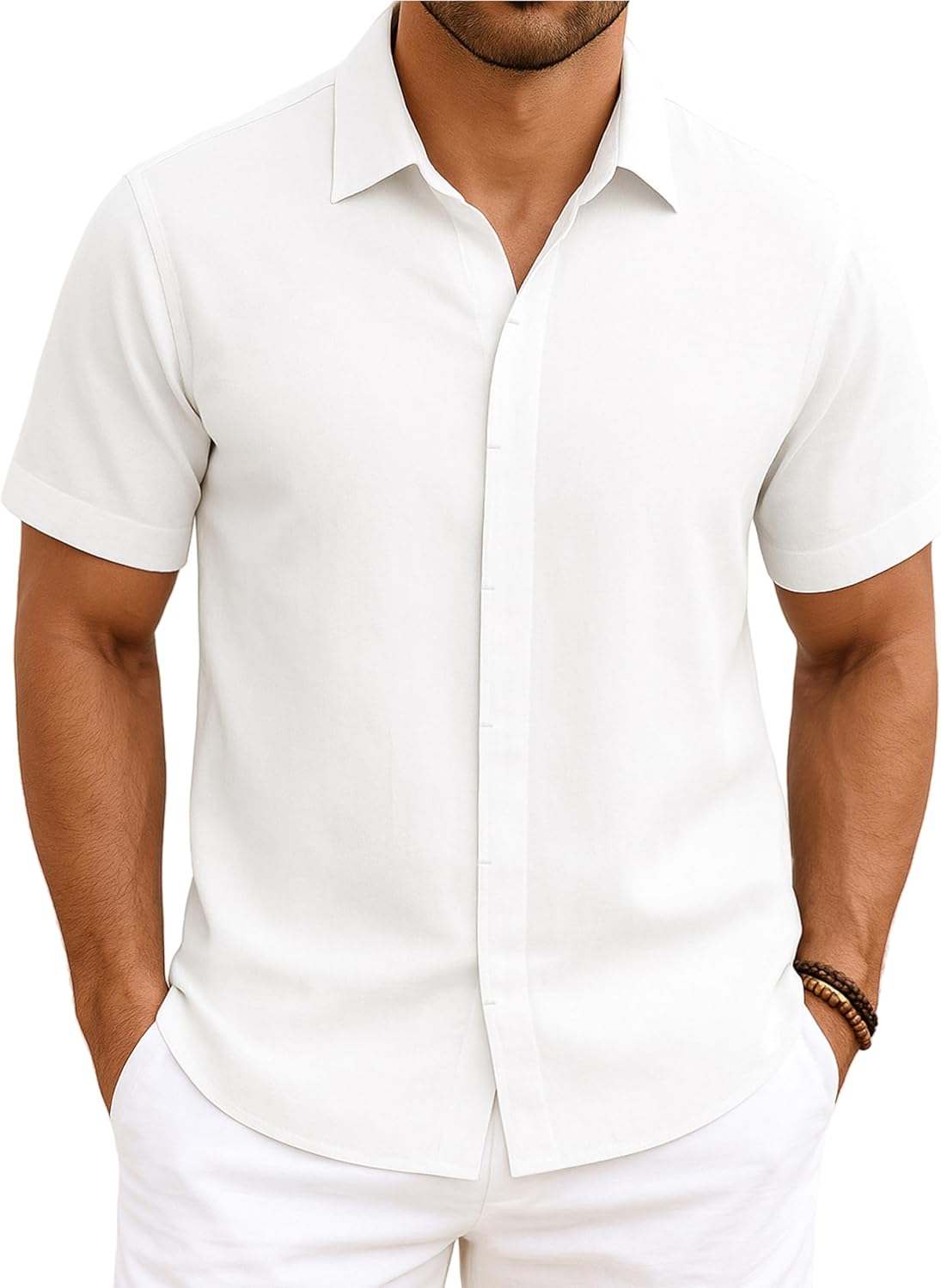 Enlision 138L Men's Short Sleeve Casual Button Down Shirt Quick Drying Breathable Lightweigh Summer Shirt for Vacation