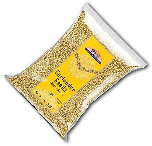 Miniatura 9 de Semillas enteras de cilantro Rani (Dhania), especias indias, 7 onzas (7.05 oz)  Todo natural  Apto para gluten  Sin OMG  Vegano  Origen indio