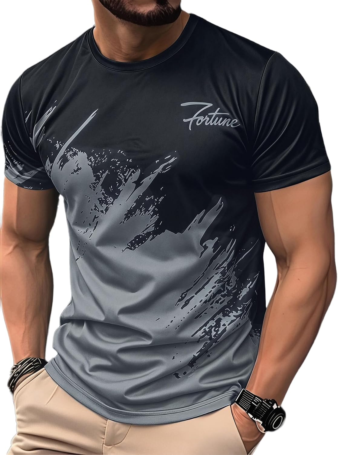 SOLY HUX Men's T Shirts Color Block Graphic Tees Crew Neck Short Sleeve Casual Summer Tops