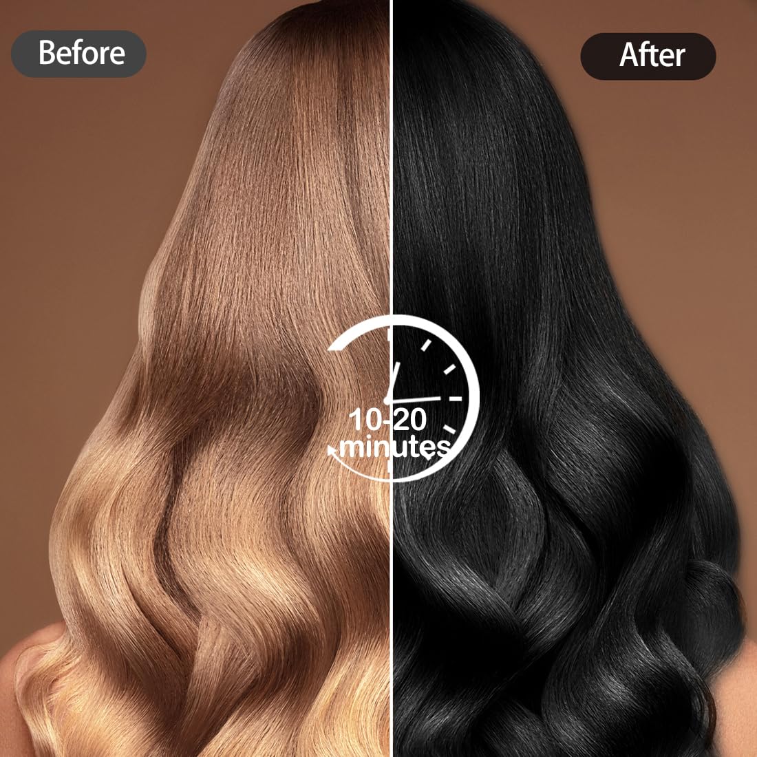 Black Hair Dye Shampoo 3 in 1, 500ML Colorante Nero per Donna Uomo, Colorante Capelli Istantaneo, Shampoo Capelli Colorati,Hair Color - Naturale-per Capelli per Donna Uomo (Nero)