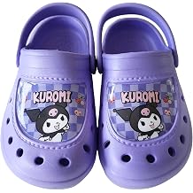 Hello Kitty Clogs for Girls - Kuromi Checked Children's Sandals Mules Slippers Garden Shoes Non-Slip Purple