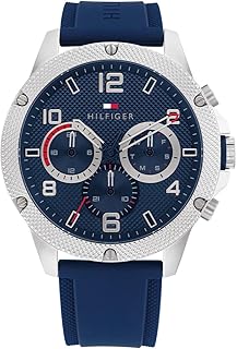Tommy Hilfiger Analogue Multifunction Quartz Watch for Men with Blue Silicone Bracelet - 1792027