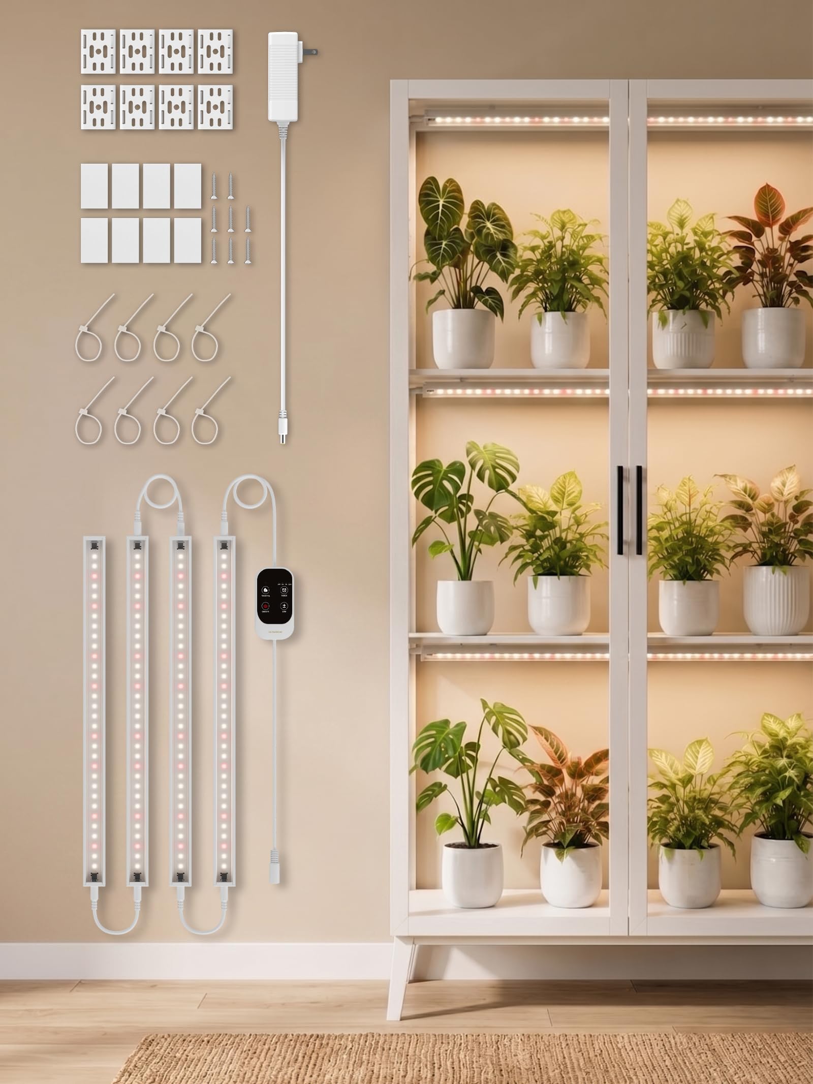 GlOWRIUM T5 Grow Light for Indoor Plants, 3500K Plant Light Strip