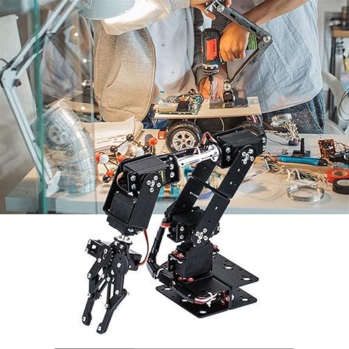 Miniatura 2 de HIIGH Brazo de robot, 6DOF Full Metal mecánico robótico abrazadera garra kit escritorio flexible brazo robótico borde brazo con MG996R