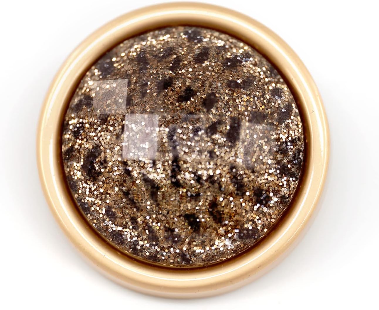 20 pcs Leopard Sequin Powders Transparent Resin Metal Sewing Shank Coat Buttons -25mm -1"
