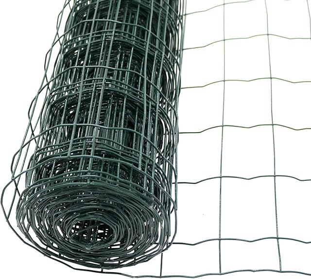 Oypla 1.2m x 10m Green PVC Coated Galvanised Steel Wire Mesh Fencing Garden Euro Fence