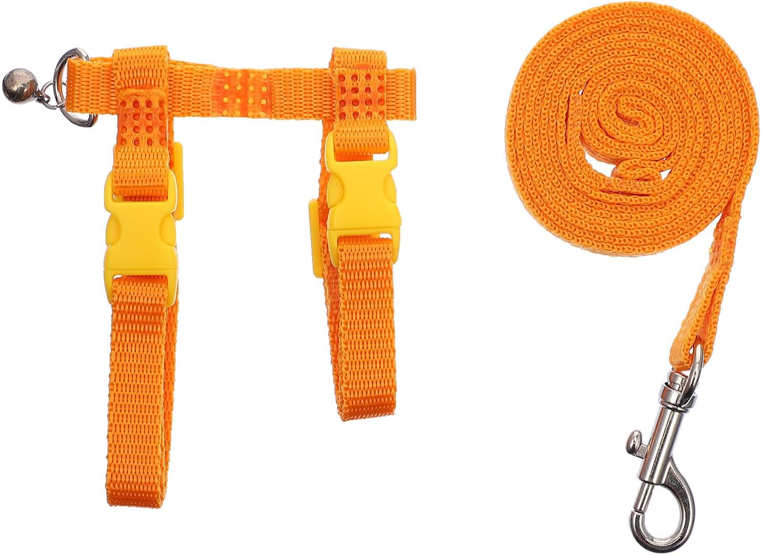 MAGICLULU 2pcs Small Pet Harness Leash for Rabbits and Hamsters, Orange Fabric Chest Strap with Unique Shape, Safe and Convenient for Outdoor Use, Comfortable and Fashionable for Small