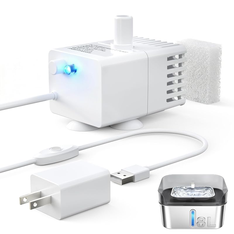 Bomba de Reposição para Fonte de Água para Cães e Gatos SHARLOVY W10 Pro Branca, 1 Unidade